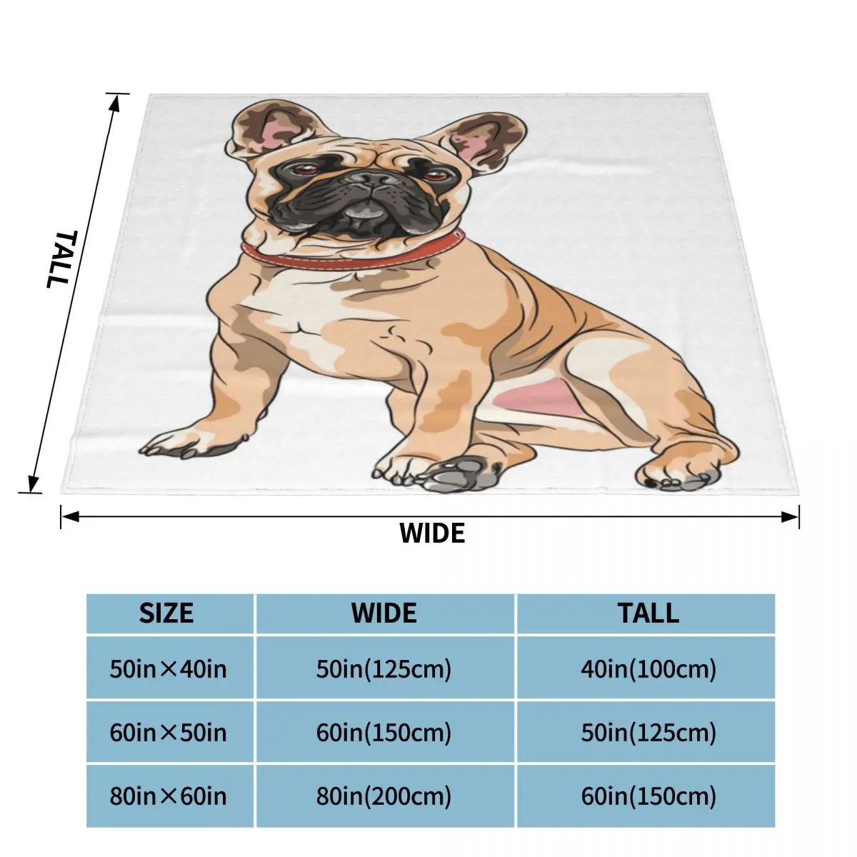 Dog French Bulldog Breed Blanket Cute Winter Bedspread Plush Soft Cover Flannel Throw Blanket Bedding Bed Travel Fluffy Outlet images - 6
