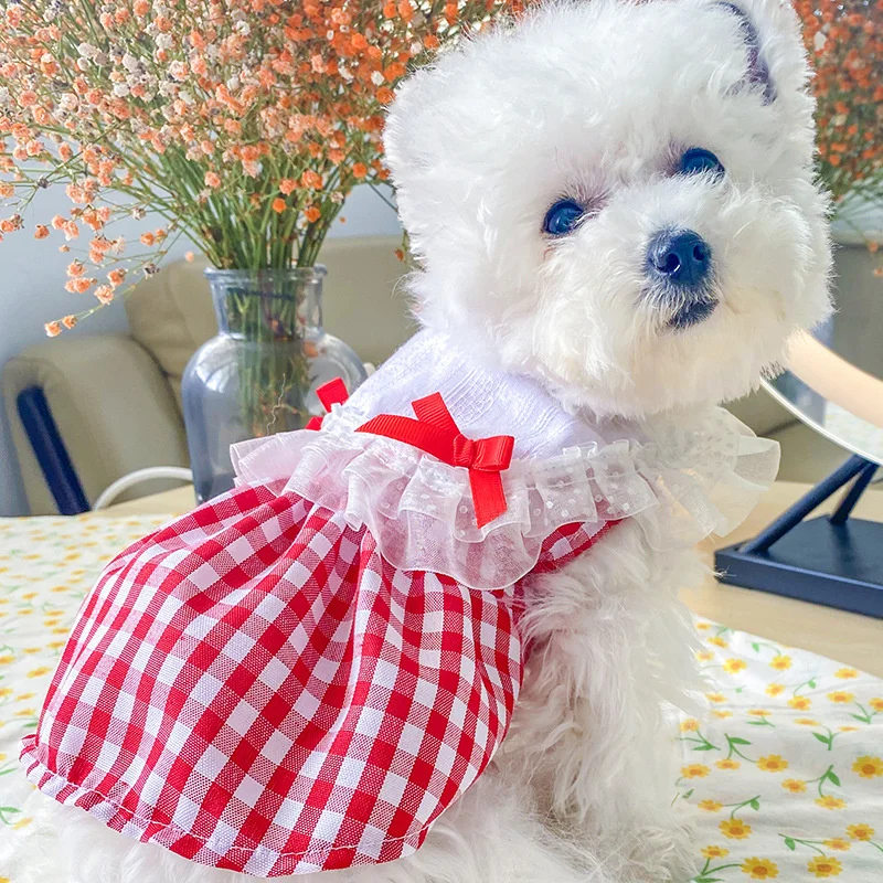 

Одежда для девочек и собак, платья, летняя одежда для домашних животных, одежда для кошек и собак, костюмы для йоркширского померанского пуд...