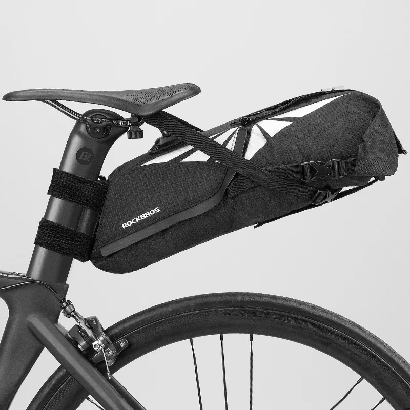 

ROCKBROS Waterproof Bicycle Bag 8L Large Capacity Bicycle Saddle Bag Cycling Foldable Rear Bag MTB Road Trunk Bike Accessories