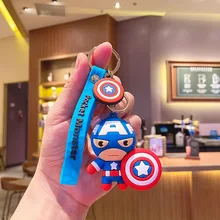 2021 Disney Marvel Avengers Cute Keychain Cartoon Spider-Man Iron Man Keychain Captain America Key Bag Pendant Friends Gift