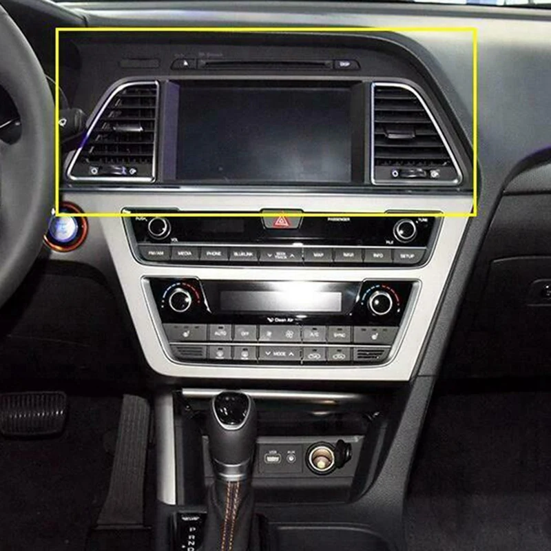 Для Hyundai Sonata 2015-2017 красное углеродное волокно DVD GPS навигация панель Крышка