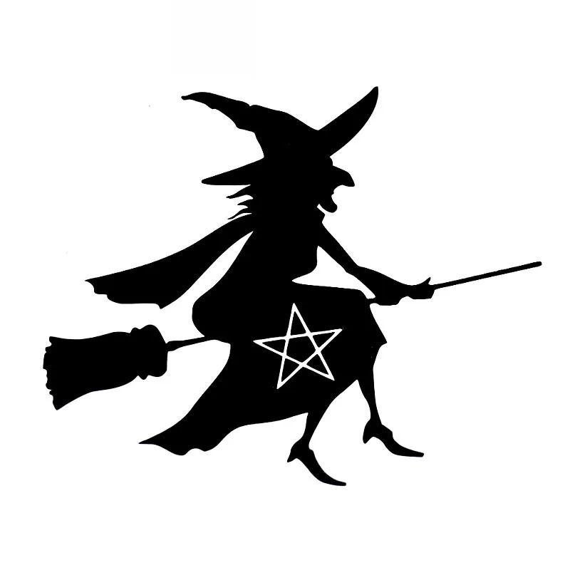 

Witch Broom Fashion Decals High Quality Car Window Decoration Personality Pvc Waterproof Decals Black/white, 20cm*16cm