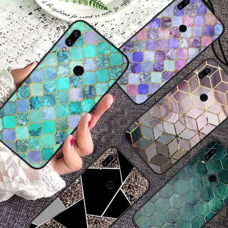 

Marbled pattern Geometric Phone Case For Xiaomi Redmi note 7 8 9 11 i t s 10 A poco f3 x3 pro lite funda shell coque cover
