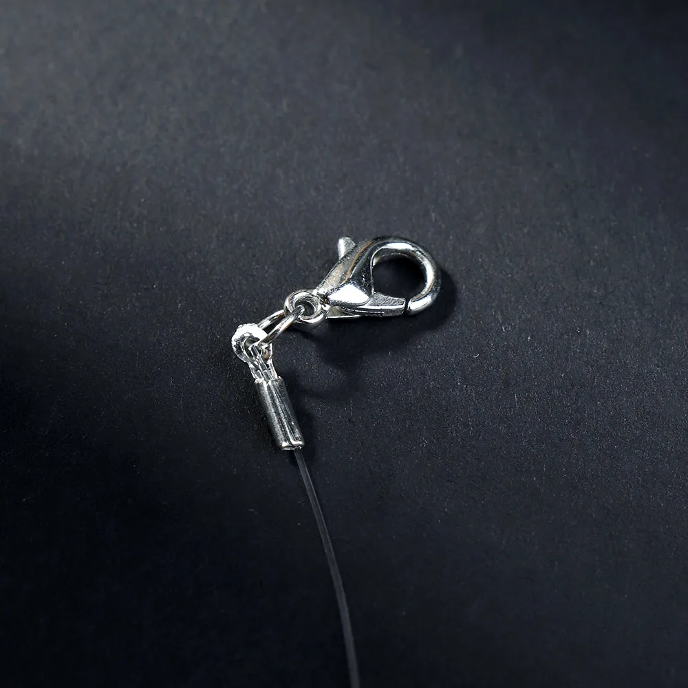 Прозрачная невидимая цепочка ожерелье с блестящими кристаллами модное простое