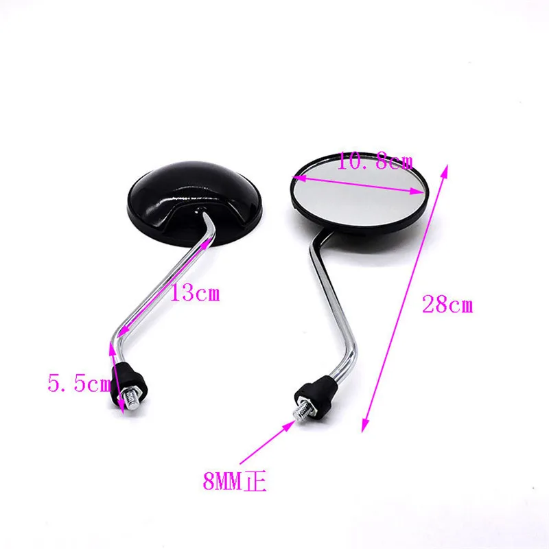 9 ярких круглых Универсальных 10 мм мотоциклетных зеркал заднего вида для