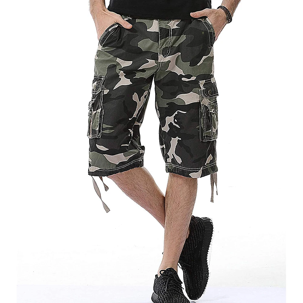 

Summer Cargo Shorts for Men Combat Camo Shorts Summer Bermudas Male Overalls Shorts Hunting Shorts Military Shorts with Pockets