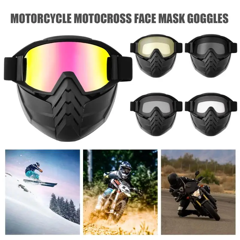 

Motorcycle Outdoor Off-road Goggles Face Mask ATV MX Off-road Dirt Bike Skiing Snowboard Eyewear Windshield Glasses Removable