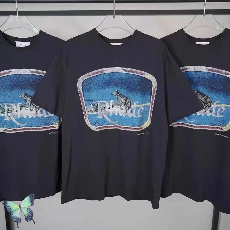 

RHUDE T Shirt Personality Wolf High Street Trendy Hip-hop Men Women Couple Rhude T-shirt