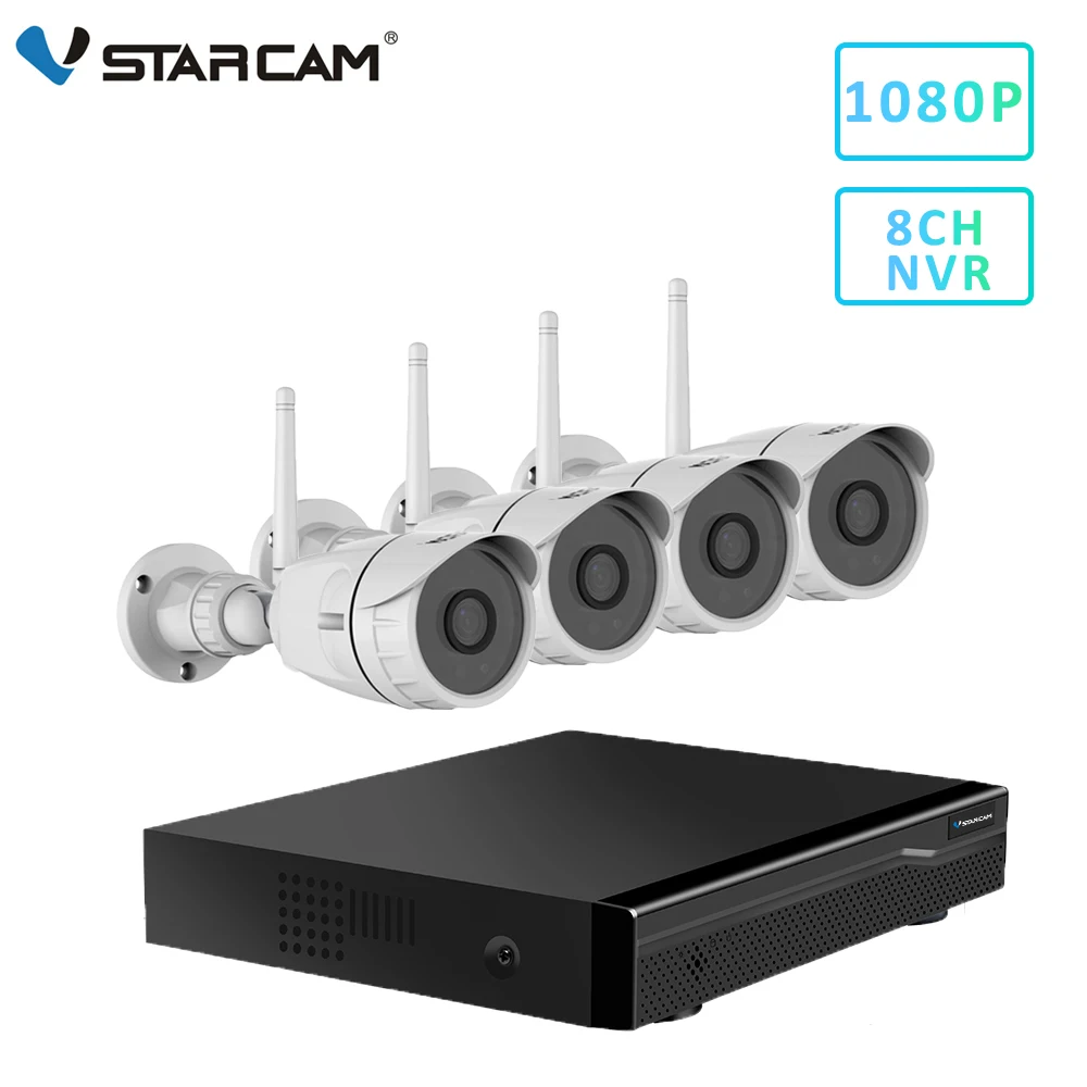 Vstarcam 8CH NVR + 4 C17S 1080P Водонепроницаемая IP камера комплекты систем видеонаблюдения