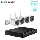 Камера видеонаблюдения Vstarcam, водонепроницаемая камера безопасности, 8 каналов, NVR + 4 C17S 1080P, IP, NVR, комплекты для домашней безопасности