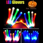 Светодиодный чатки со светодиодной подсветкой, для Хэллоуина, рождественвечерние НКИ, реквизит для подсветки светодиодный Дов, флуоресцентный танцевальный светящийся перчатки, 1 пара