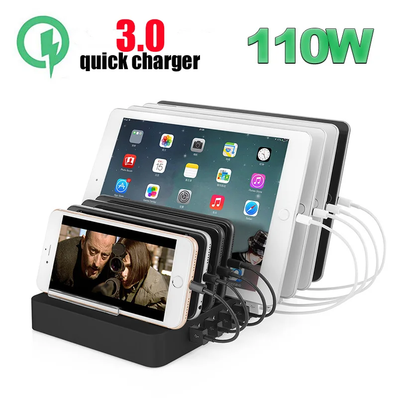 110 Вт USB зарядная станция быстрая зарядка многофункциональное устройство быстрое