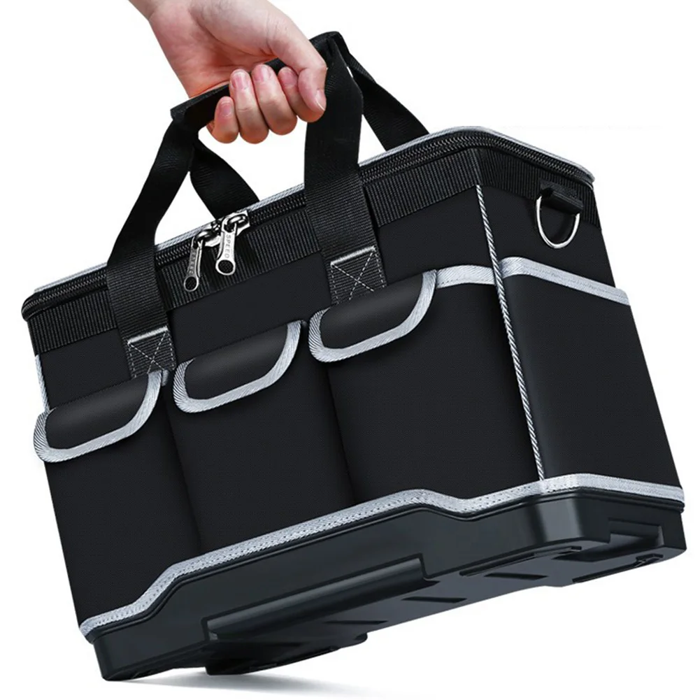 Дешево Органайзер с ручкой и плоской основой, объемная холщовая ткань, для ремонта автомобиля, с несколькими карманами, фотостойкая сумка для хран...