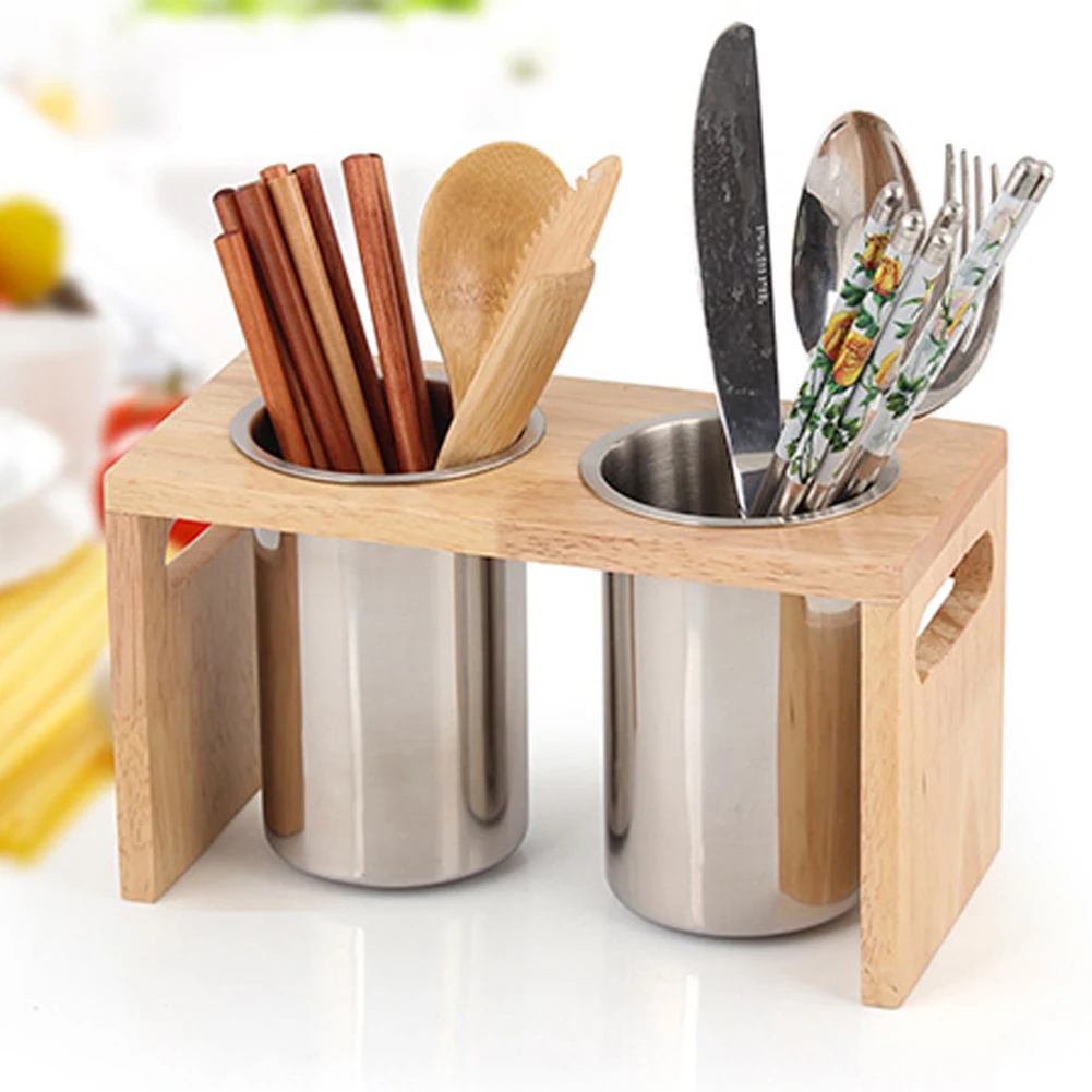 

Stainless Steel Kitchen Countertop Flatware Organizer With Base Cutlery Holder Mildew Proof Save Space Drain Storage Tools