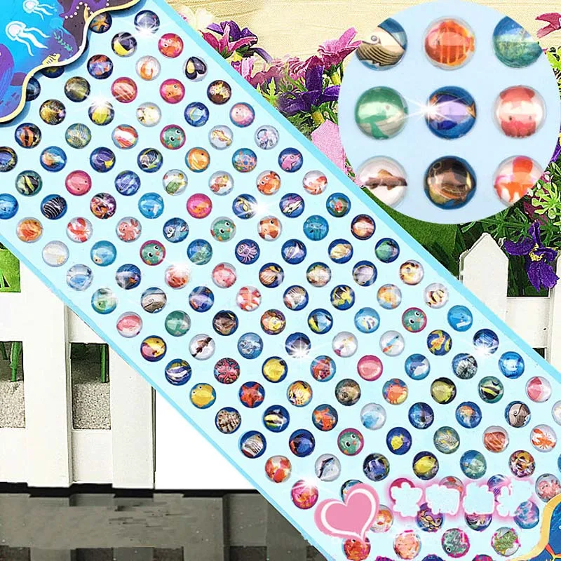 Children's Cartoon Crystal Diamond Altman Sticker Gem Acrylic Sticker Christmas Gift 160pcs
