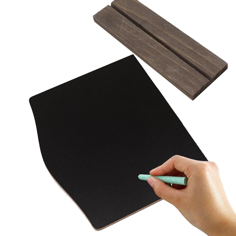 

4pcs Double Sided Wooden Blackboard Square Message Board With Holder Small Note Chalk Board Home Decor