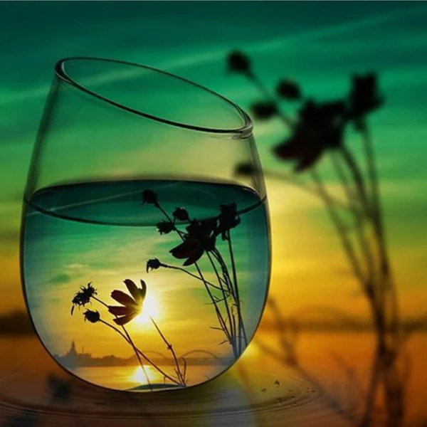 

JMINE Div 5D Bottle Water Sunset Full Diamond Painting cross stitch kits art High Quality Scenic 3D paint by diamonds