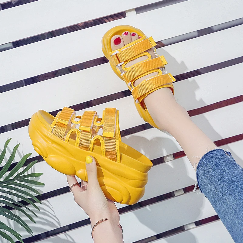 Танкетка женская на толстой подошве туфли платформе высотой 9 см/3 5 дюйма модная