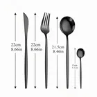 Вестерн набор столовых приборов Black4pcs посуда Нержавеющаясталь Кухня набор посуды, ложки, вилки, Ножи столовый набор в комплекте; Прямая поставка
