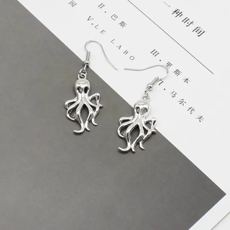 Fashion vintage octopus pendant earrings ladies party everyday charm gift jewelry | Dangle Earrings