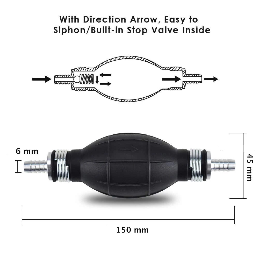 6 мм шланг с грушей для слива ручная груша насос перекачки жидкостей резиновая
