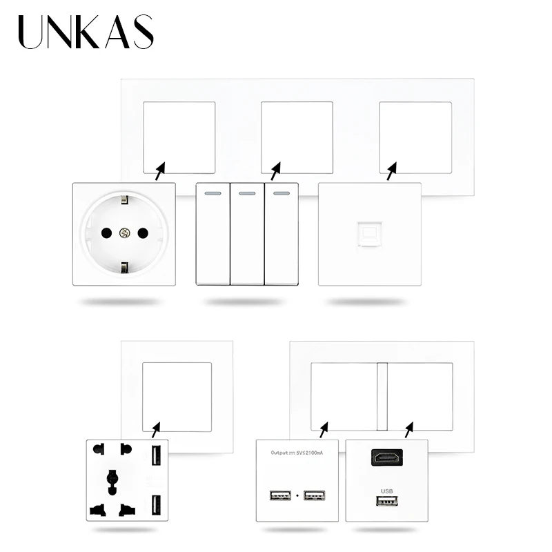 Модули UNKAS сделай сам комбинированная французская розетка европейского