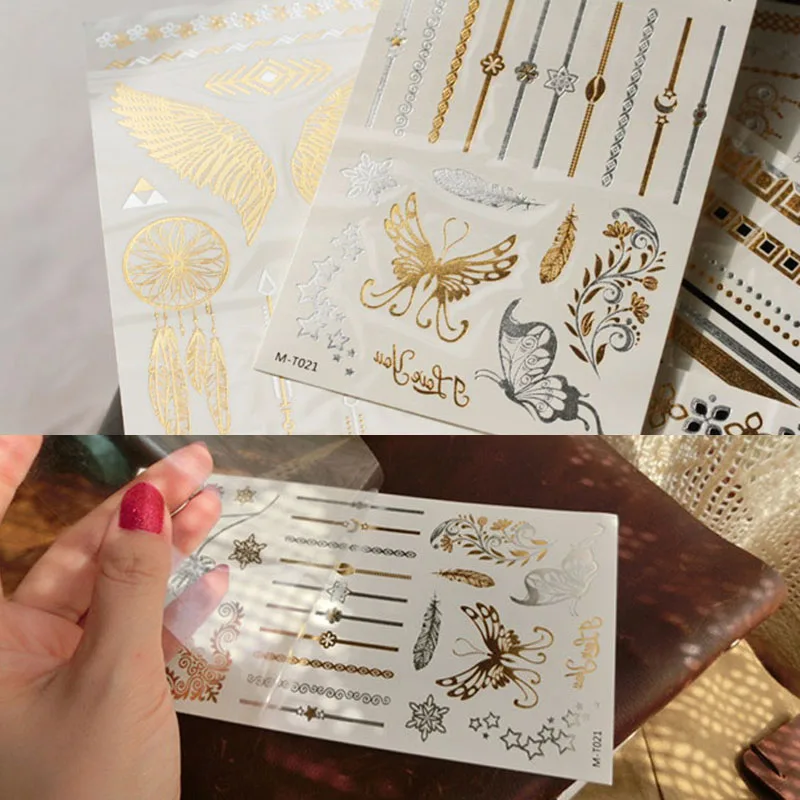 12 шт. бикини временные металлические тату для женщин девушек блестящие горячая