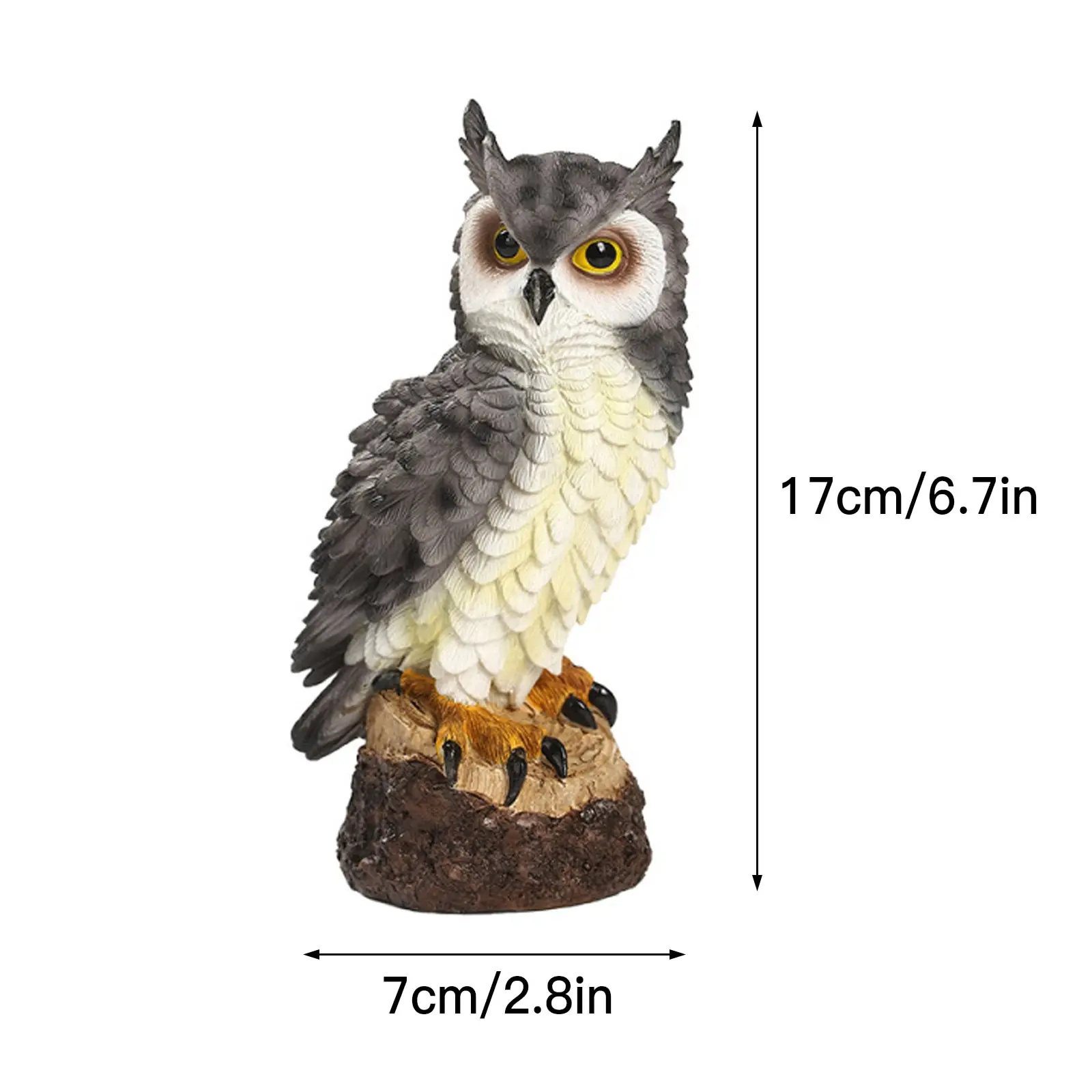 

Desktop Owl Shape Ornament Home Anti-Bird Decoration Outdoor Indoor Art Craft Collection Lifelike Cute Resin Garden Figurine
