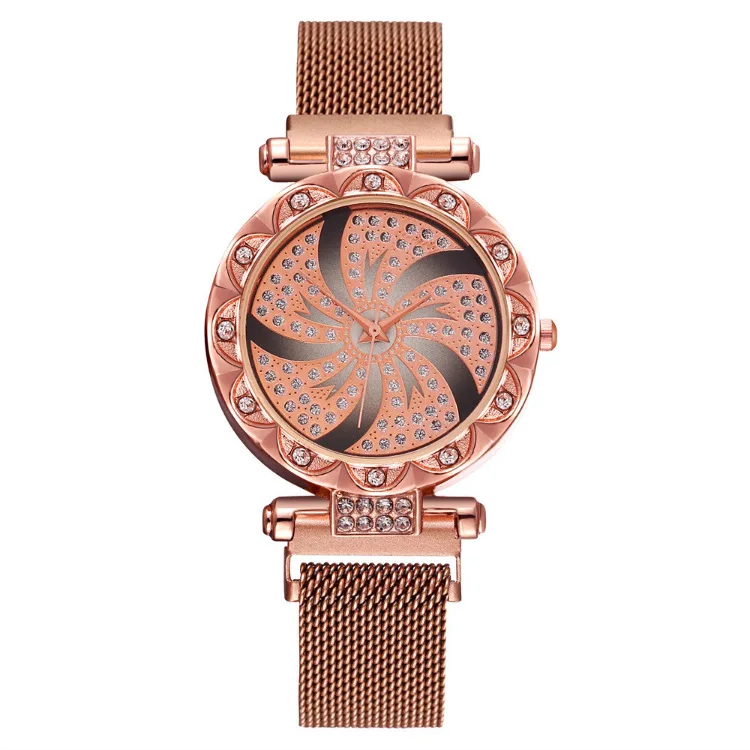 2020 Hot SWatch For Women Rose Gold Mesh Magnet Starry...