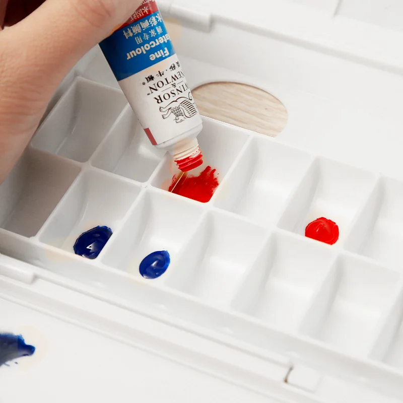 24 ячейки/Акварельная пигментная палитра складная увлажняющая откидная для гуаши