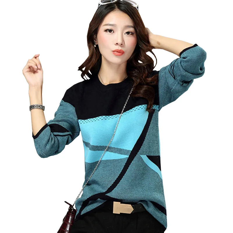 2019 весна/осень Новый Для женщин свитера вязать большой размер трикотажный