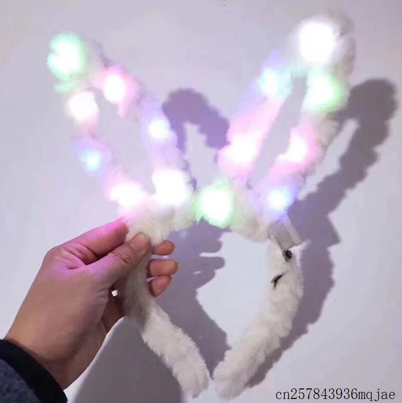 100 шт. светодиодный головной убор с заячьими ушками светильник в виде кролика