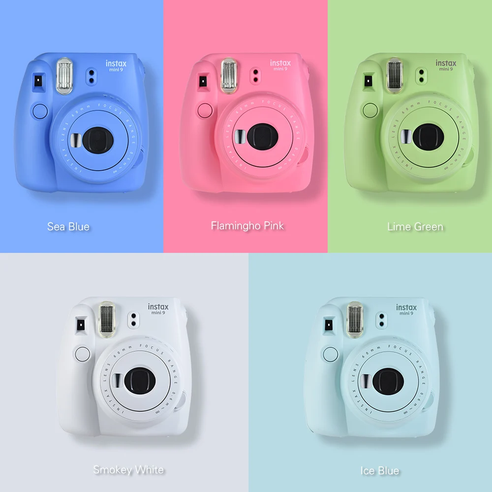 Fujifilm Instax Mini 9 мгновенная камера фотосессия с зеркалом для селфи светло голубой