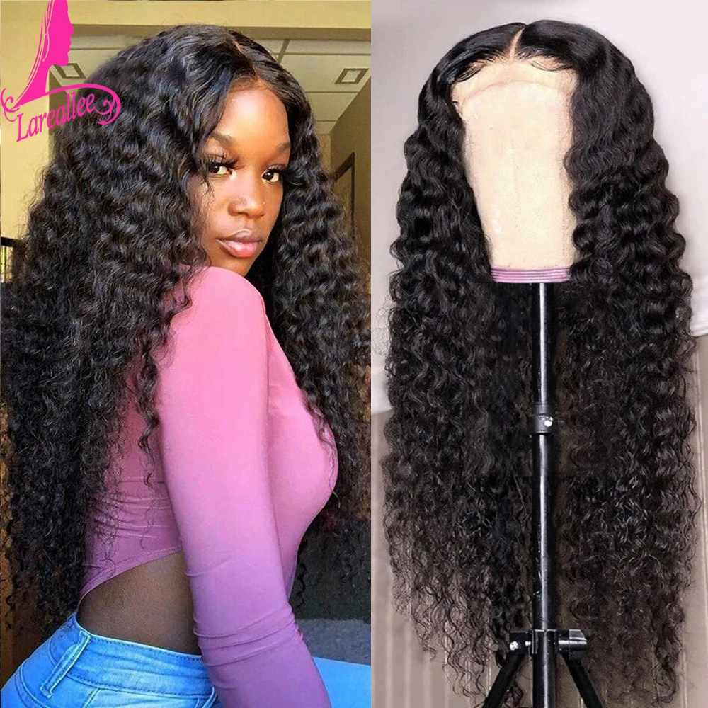

4x4 Lace Closure Human Hair Wigs For Black Women Brazilian Deep Wave Wig Pre Plucked Human Hair Wigs With Baby Hair 150% Density