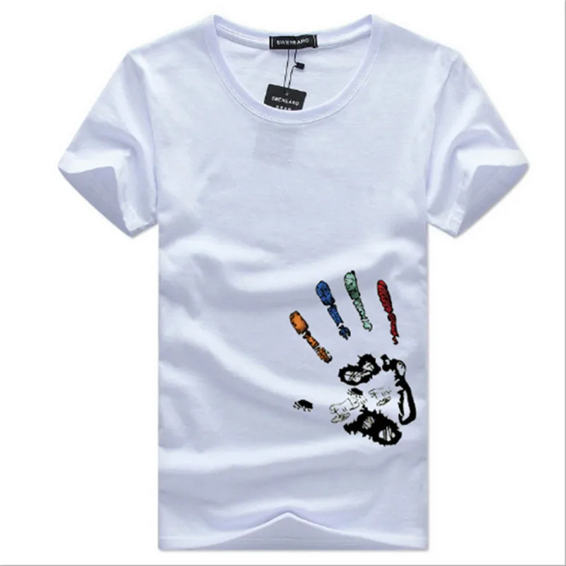 Fashion Trendy Men T-Shirts Plus Size L-5XL Tee Shirt Casual Summer Short Sleeve Men's Tops Palm Pattern Printed | Мужская одежда