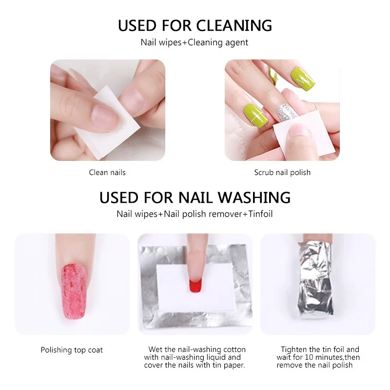 1000 шт./лот салфетки для удаления лака ногтей безворсовые маникюра и ванной из 100%