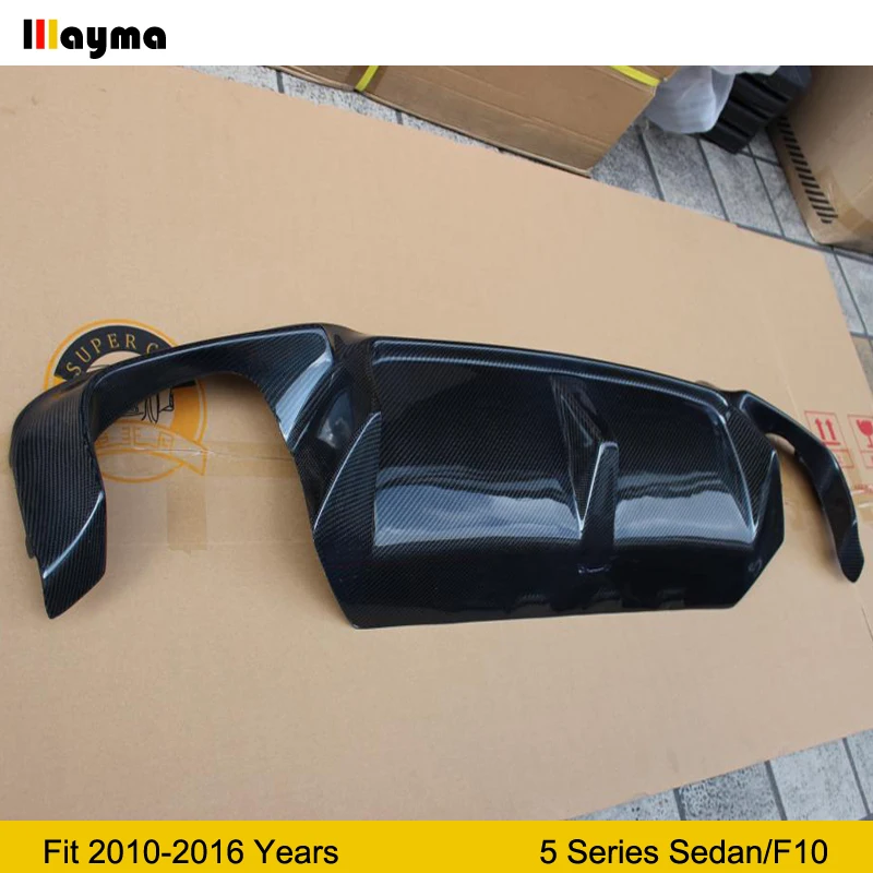 3D Стиль углеродного волокна задний бампер для губ Диффузор BMW 5 серии M5 2010 2016 год F10