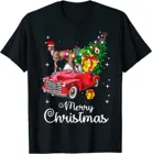 Итальянская Рождественская Пижама Greyhound Ride с красным грузовиком, футболка с забавной собакой, Летняя распродажа, футболка большого размера