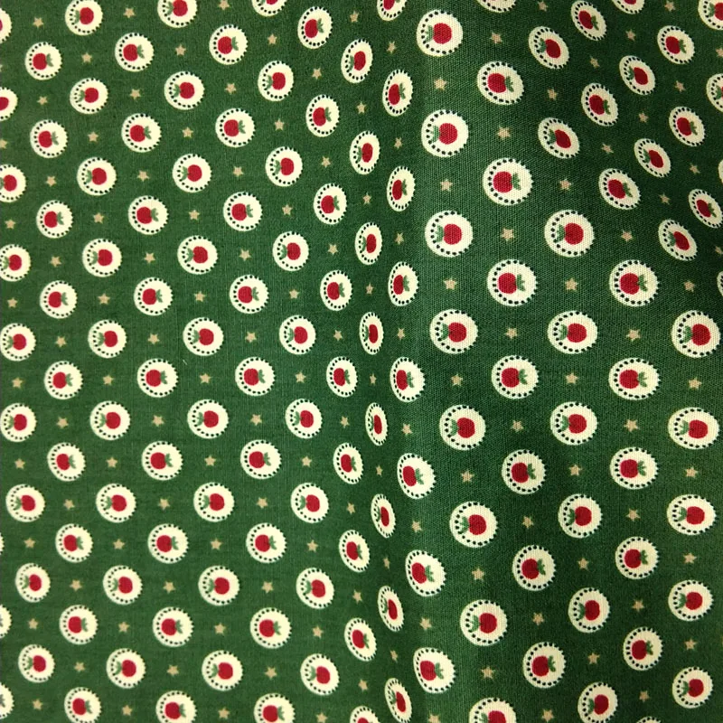 Хлопковый поплин в горошек с принтом APPLE домашний текстиль ткань для шитья 100%