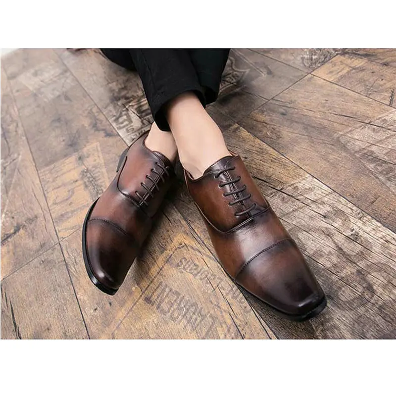 Мужские классические туфли QWEDF 2019 качественные мужские деловые на шнуровке