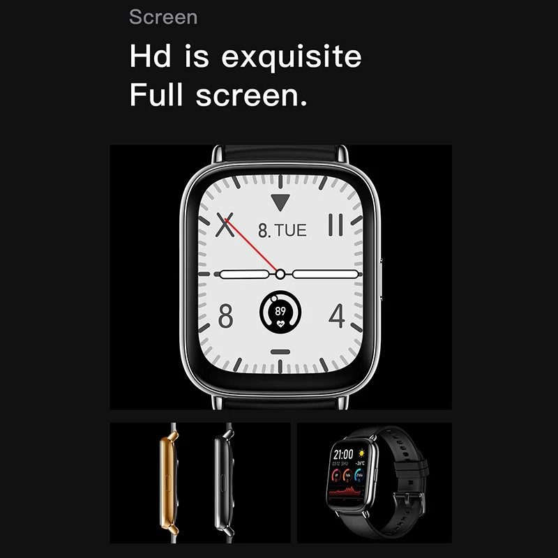 

1.69 Large Screen Full-touch Blueta Blood Oxy Heart Rate Exercise Step Smart Watch iOS8.2 UM68T Body Temperature Watch
