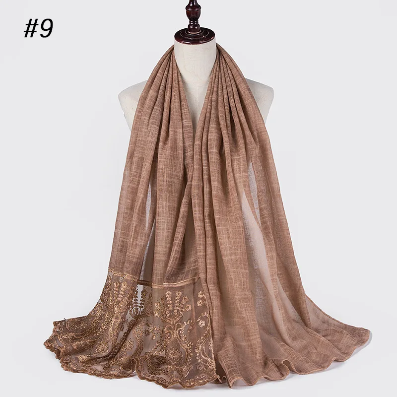 Мусульманский дизайнерский кружевной шарф для женщин Мягкий мусульманский