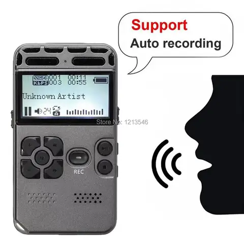 Цифровой диктофон, диктофон для записи звука, MP3, светодиодный дисплей, Голосовая активация, память 8 ГБ, шумоподавление, бесплатная доставка