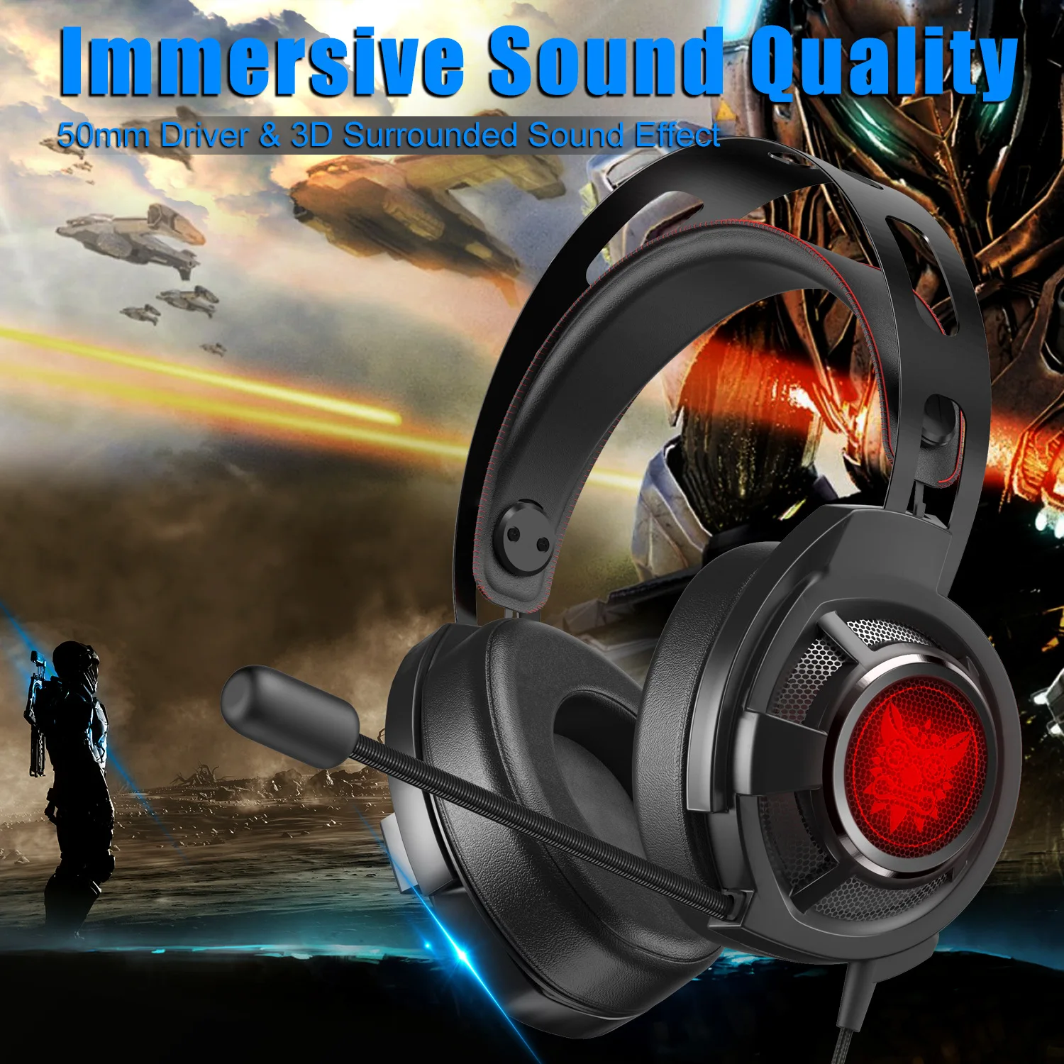 Игровая гарнитура PS4 накладные игровые стерео наушники с микрофоном и