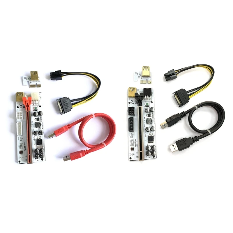 

USB 3.0 PCI-E Райзер-карта 60 см, набор PCIe 1X до 16X, Адаптерная карта, 6-контактный SATA кабель питания USB 3,0 для майнинга биткоинов