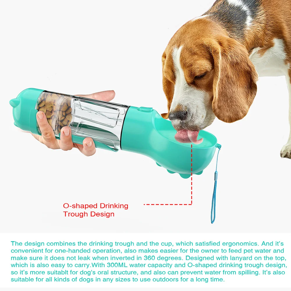 

Pet Water Bottle for Walking Outdoor Portable Dog Travel Water Bottle with Food Container Pet Water bottle 300ML Detachable