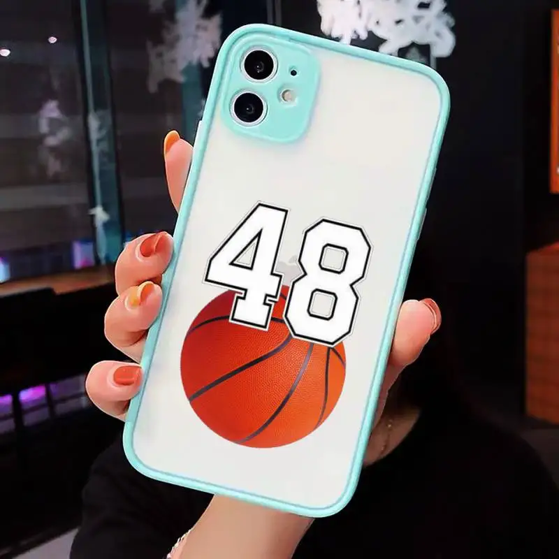 

Simple art basketball lucky numbers Phone Case Matte Transparent for iPhone 7 8 11 12 s mini pro X XS XR MAX Plus cover funda