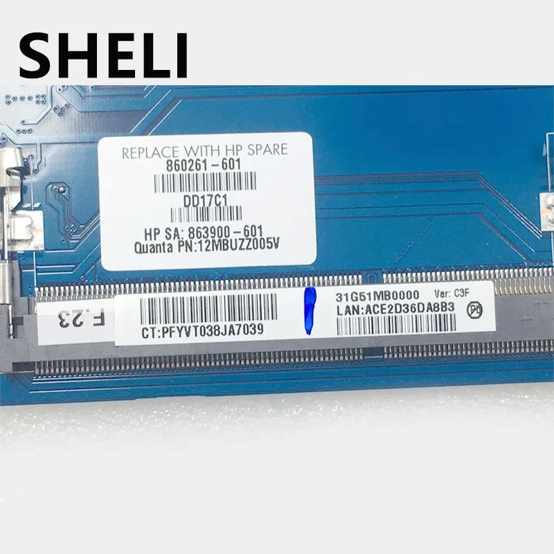 Laptop motherboard SHELI For HP Pavilion 14-av005la 14-av DAG51AMB6C0 860261-601 860261-001 A10-8700P CPU notebook pc Mainboard |