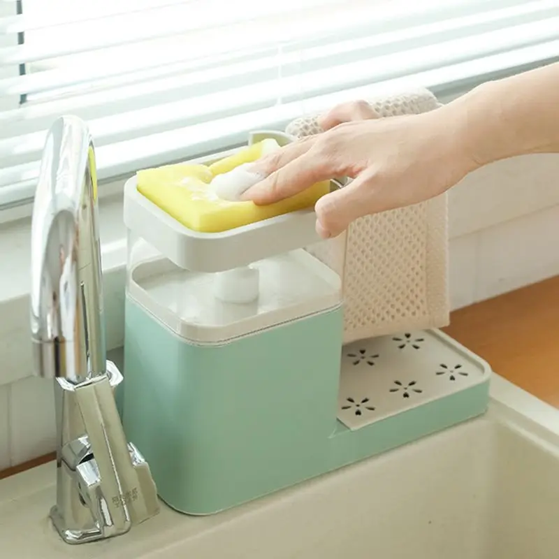 Дозатор для мыла 3 в 1 контейнер жидкости губка держатель вешалка полотенец