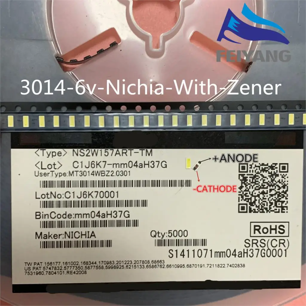 Светодиодный ЖК экран для приложения NICHIA подсветка телевизора 1 Вт 6 в 3014 холодный